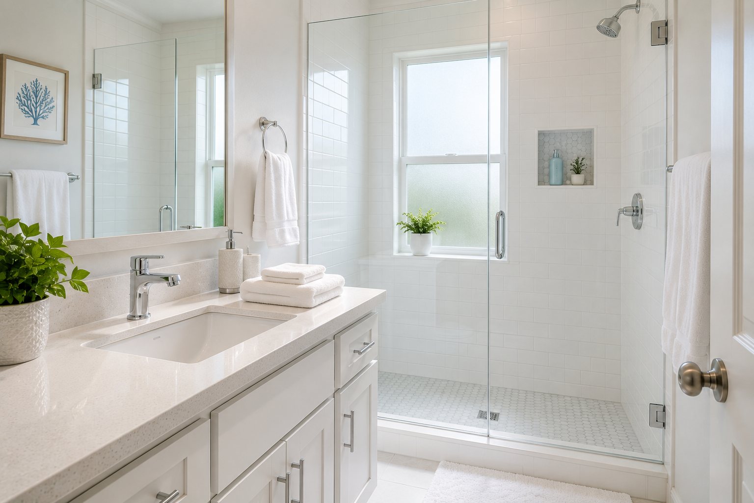 A sparkling clean bathroom after a Fresh Start Clean